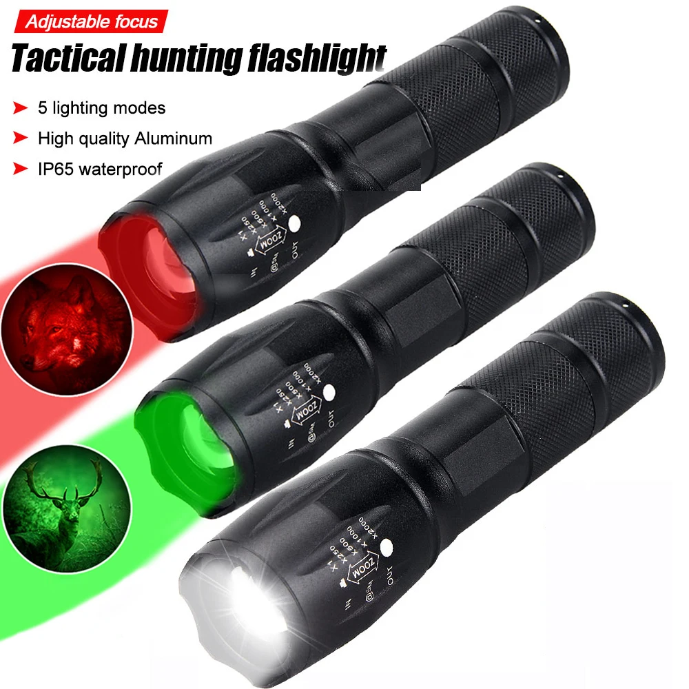 Hunting Thermal Imaging Scope - Тактический зеленый/красный/белый свет, светодиодный охотничий фонарик,